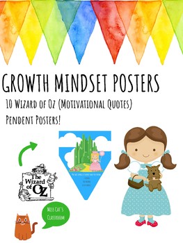 Preview of THE WIZARD OF OZ Growth Mindset Inspirational Posters Class Decor