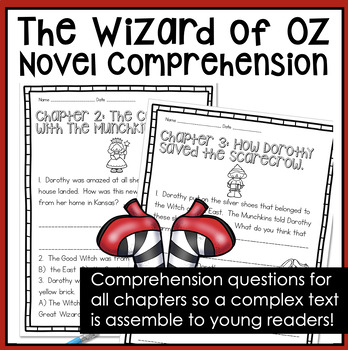 Preview of THE WONDERFUL WIZARD OF OZ NOVEL COMPREHENSION GUIDE