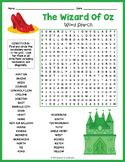 THE WONDERFUL WIZARD OF OZ Word Search Puzzle Worksheet Activity