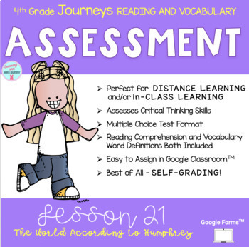 Preview of THE WORLD ACCORDING TO HUMPHREY Assessment Packet Lesson 21 - 4th Grade Journeys