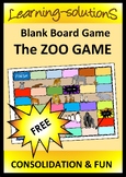 BLANK BOARD GAME - The Zoo Game - for Sight Words, Number 