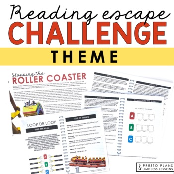 Preview of Theme as a Story Element in Fiction Presentation & Escape Room Reading Activity