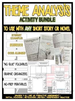 Preview of THEME ANALYSIS "FOLDABLE" ACTIVITY [ANY STORY] CCSS, NO-PREP PRINTABLE