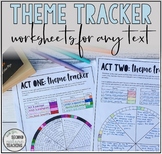 THEME TRACKER WORKSHEETS FOR ANY TEXT - ANY YEAR LEVEL