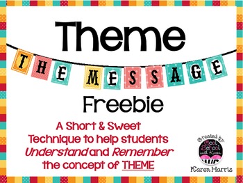 Preview of THEME  The Message   freebie