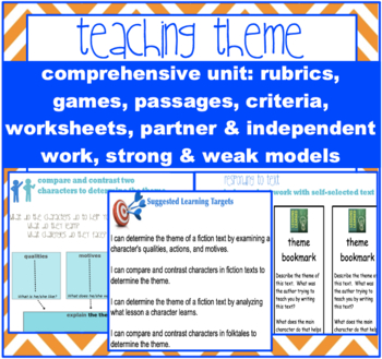Preview of Theme Unit, determine and analyze theme in fiction and folktales {CCS aligned}