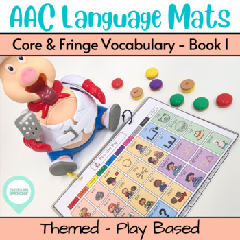 Preview of THEMED AIDED LANGUAGE BOARDS | BOOK 1 | Visual Support Mats Core Fringe Autism