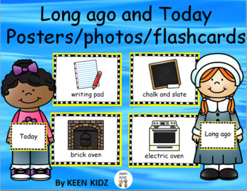 Preview of THEN AND NOW POSTERS, FLASHCARDS