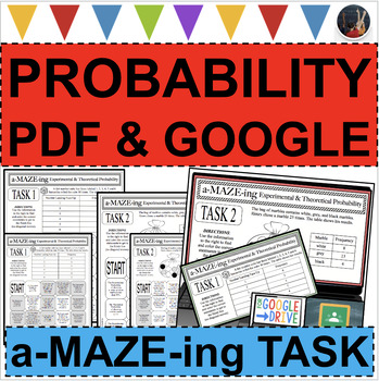 Preview of THEORETICAL & EXPERIMENTAL PROBABILITY A-MAZE-ING (PDF & GOOGLE SLIDES)