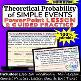 THEORETICAL PROBABILITY of SIMPLE EVENTS PowerPoint Lesson