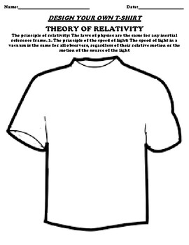 THEORY OF RELATIVITY T-Shirt Worksheet by Pointer Education | TpT