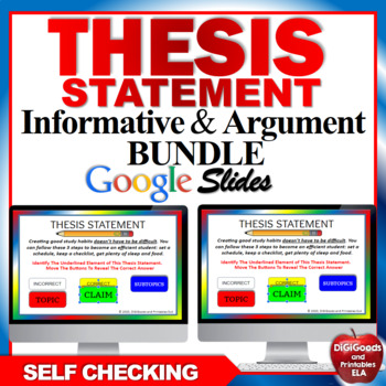 Preview of THESIS STATEMENT GOOGLE CLASSROOM DISTANCE LEARNING