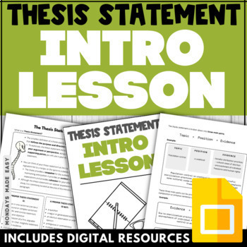 Preview of Thesis Statement Mini Lesson - Thesis Statement Slideshow, Templates, Examples