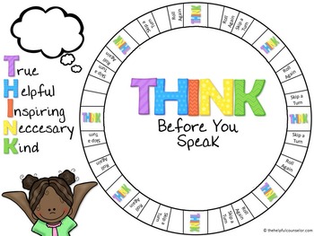 THINK Before You Speak Game by The Helpful Counselor | TpT