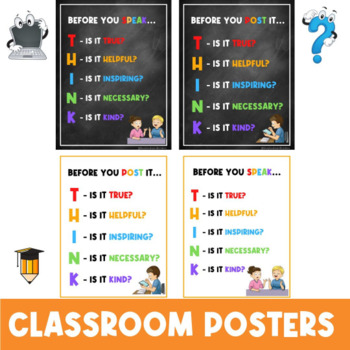 Preview of THINK POSTER | Classroom Poster | Decor | Visual | Printable Signs | Lab | Tech