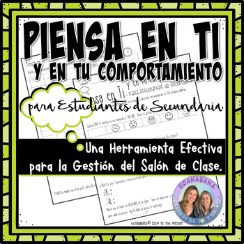 Preview of THINK Sheet in Spanish | Secondary Students | From Disruption to Self-Induction