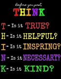 THINK before you speak posters and printables