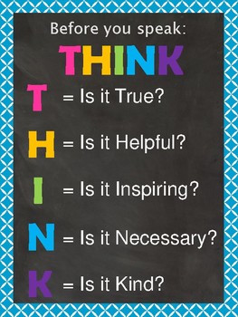 THINK poster with boarder by Tiffany Reinhart | TPT