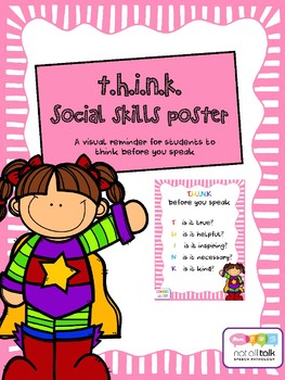 Preview of THINK social skills poster