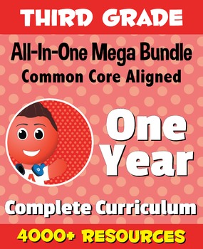 Preview of THIRD GRADE All-In-One *MEGA BUNDLE* {1 Year Complete Curriculum & CC Aligned}
