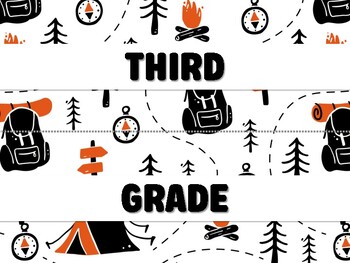 Preview of THIRD GRADE IS CAMPING HERE! WELCOME! Camping Bulletin Board Decor Kit