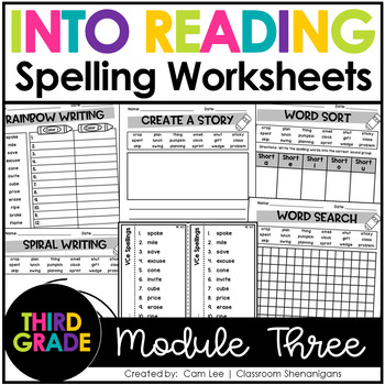 Preview of HMH Into Reading Third Grade: Module 3 Spelling Worksheets