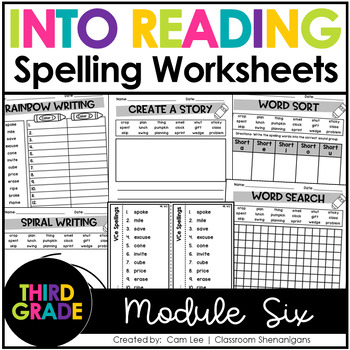 hmh into reading third grade module 6 spelling worksheets tpt