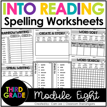 hmh into reading third grade module 8 spelling worksheets tpt