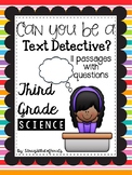 THIRD Grade Science Reading Passages with Questions -  TEX