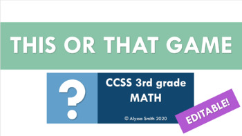 Preview of *CUSTOMIZABLE* THIS or THAT 3rd Grade Math Game