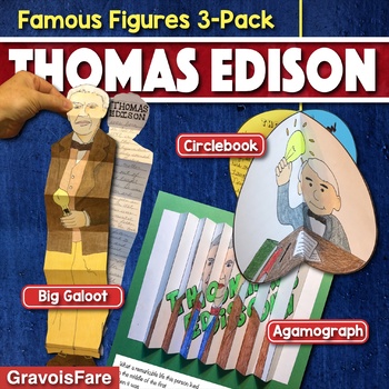 Preview of THOMAS EDISON ACTIVITIES: 3 Hands-On Biography Projects / Bulletin Board