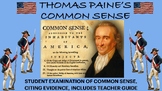 THOMAS PAINE'S COMMON SENSE; BACKGROUND, CITING EVIDENCE, 
