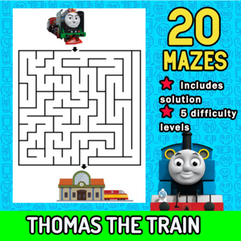 Preview of THOMAS THE TRAIN 20 Mazes - 20 MEMORY GAMES