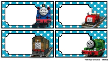Preview of THOMAS THE TRAIN Name Tag - 20 NAME PLATE LABELS