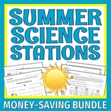 THREE End of Year Summer Science Activity Worksheet Stations