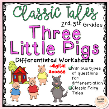 Preview of THREE LITTLE PIGS Differentiated Plot Worksheets
