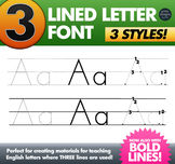 THREE Lines Alphabet Letter Tracing Font - Teach Letter Formation