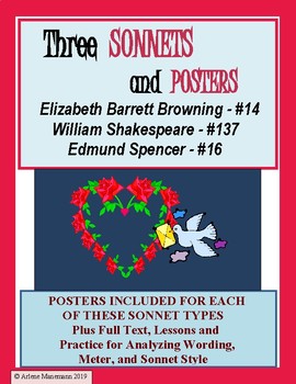 Preview of SONNETS STUDY - Shakespeare, Spencer, Browning - one sonnet for each poet