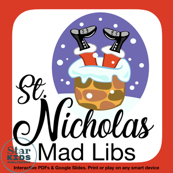 Preview of THREE Saint Nicholas Mad Libs Collection *INTERACTIVE Google Slides & printables