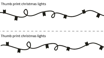 Preview of THUMB PRINT CHRISTMAS LIGHTS TEMPLATE