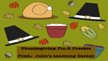 Preview of Thanksgiving Fix-It Freebie