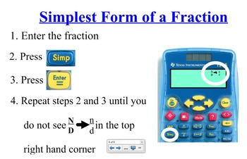 Preview of TI-15 Calculator Fraction Help