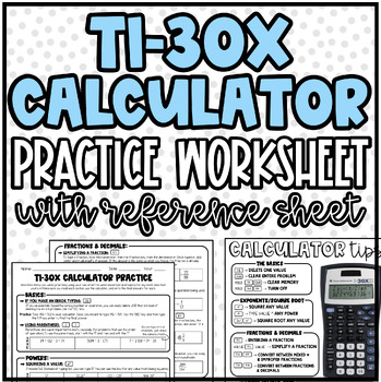 Preview of TI-30X Calculator Practice | Basic Introduction | Classwork or Homework