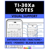 TI-30XA CALCULATOR VISUAL: Notes/Notebook, Labels, Differentiated