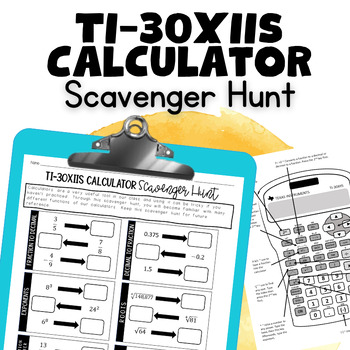 Preview of TI-30XIIS Calculator Scavenger Hunt & Notes