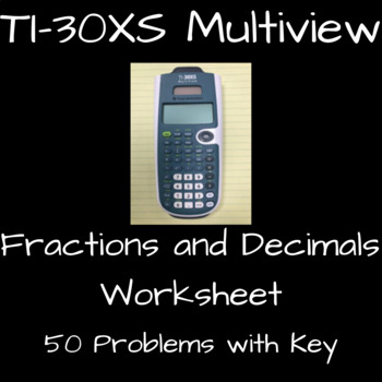Preview of TI-30XS Multiview Calculator - Fractions and Decimals task and Key