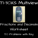 TI-30XS Multiview Calculator - Fractions and Decimals task
