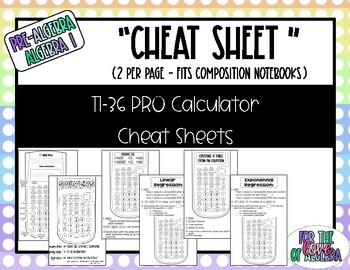 Preview of TI-36 PRO Scientific Calculator Cheat Sheets