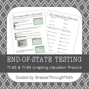 Preview of TI-83 & TI-84 Graphing Calculator Practice (with Student/Teacher Guide)