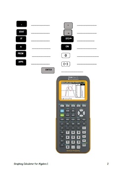 Preview of TI-84+ CE Graphing Calculator for Algebra Section 1